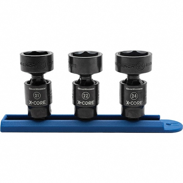 Impact Universal Socket Set: 3 Pc, 3/8