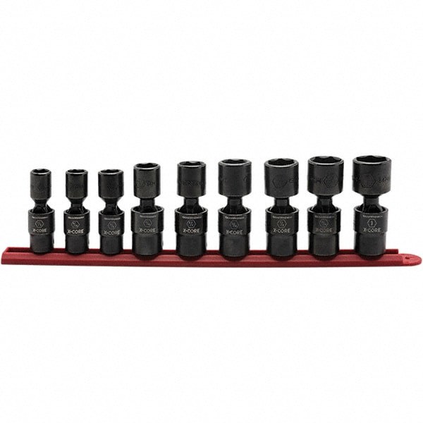 Impact Universal Socket Set: 9 Pc, 1/2