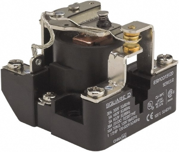 1-1/2 hp, 10 VA Power Rating, Electromechanical Screw Clamp General Purpose Relay