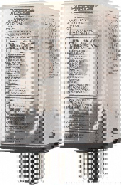 8 Pins, 1 hp at 277 Volt & 1/3 hp at 120 Volt, 3 VA Power Rating, Octal Electromechanical Plug-in General Purpose Relay