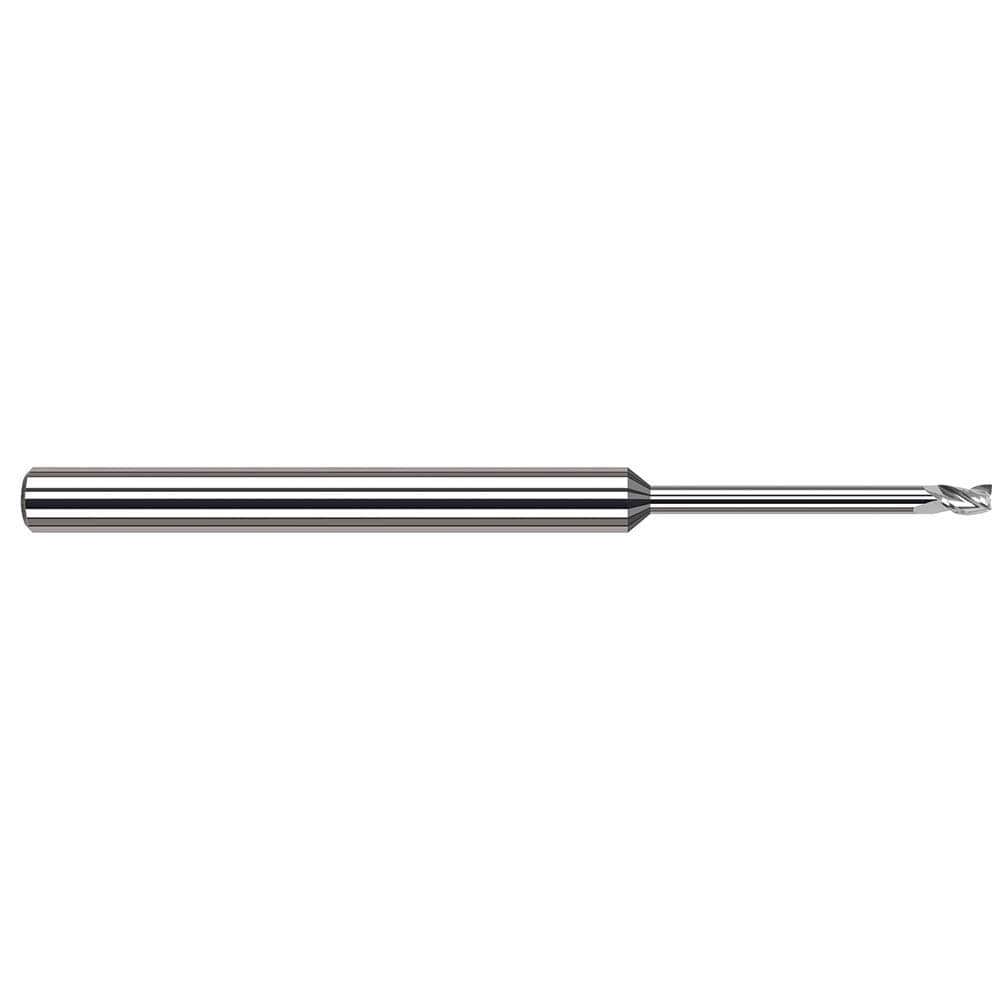 Square End Mills; Mill Diameter (mm): 0.80 ; Mill Diameter (Decimal Inch): 0.0310 ; Mill Diameter (Inch): 1/32 ; Number Of Flutes: 3 ; End Mill Material: Solid Carbide ; Length of Cut (Decimal Inch): 0.0460