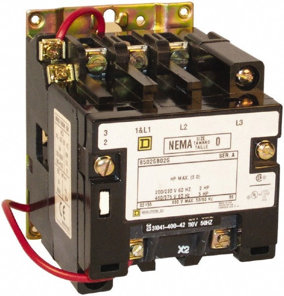 3 Pole, 110 Coil VAC at 50 Hz and 120 Coil VAC at 60 Hz, 18 Amp NEMA Contactor