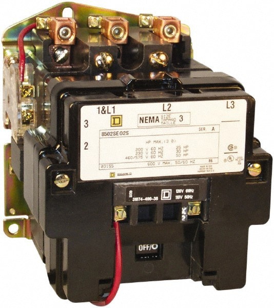 3 Pole, 208 Coil VAC at 60 Hz, 90 Amp NEMA Contactor