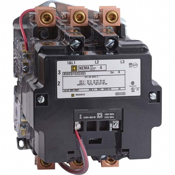 3 Pole, 110 Coil VAC at 50 Hz and 120 Coil VAC at 60 Hz, 135 Amp NEMA Contactor