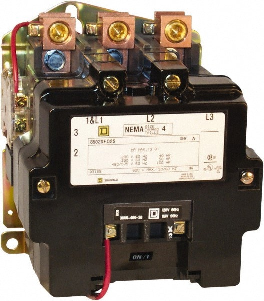 3 Pole, 440 Coil VAC at 50 Hz and 480 Coil VAC at 60 Hz, 135 Amp NEMA Contactor