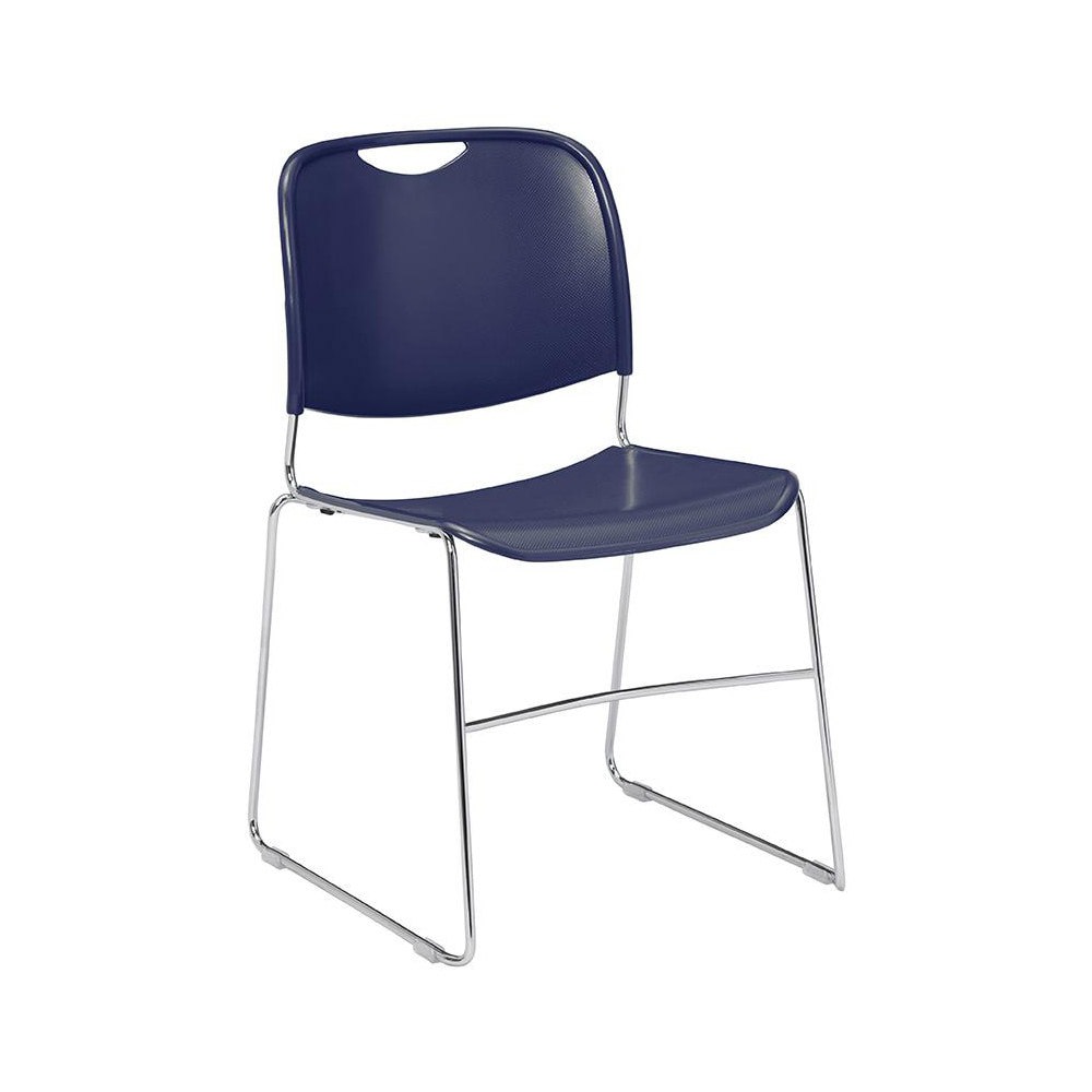 Polypropylene Baltic Navy Blue Chrome Stacking Chair