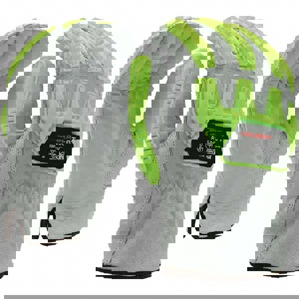 Cut, Puncture & Abrasive-Resistant Gloves: Size XL, ANSI Cut A5, ANSI Puncture 4, Goatskin Leather