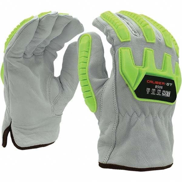 Cut & Puncture-Resistant Gloves: Size 2X-Large, ANSI Puncture 4, HPPE Lined, Goatskin