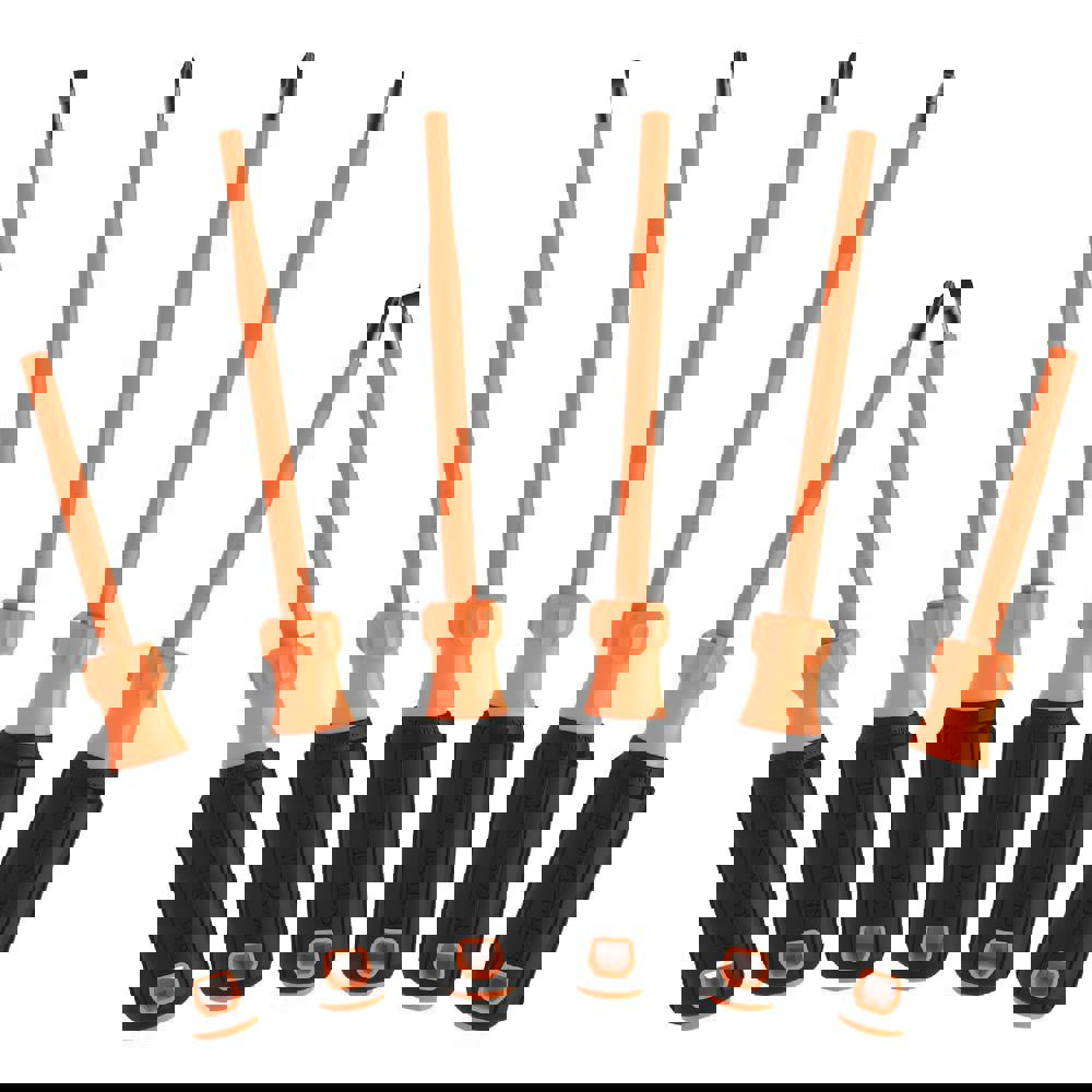 Screwdriver Sets; Screwdriver Types Included: Insulated Slotted & Phillips; Square ; Container Type: Blister Pack ; Tether Style: Tether Ready ; Number Of Pieces: 6 ; Insulated: Yes ; Features: Flame Retardant and Impact Resistant Handle