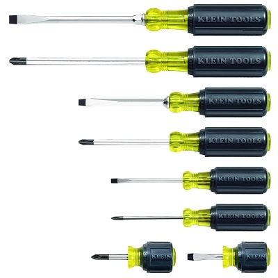 Screwdriver Set: 8 Pc, Phillips & Slotted