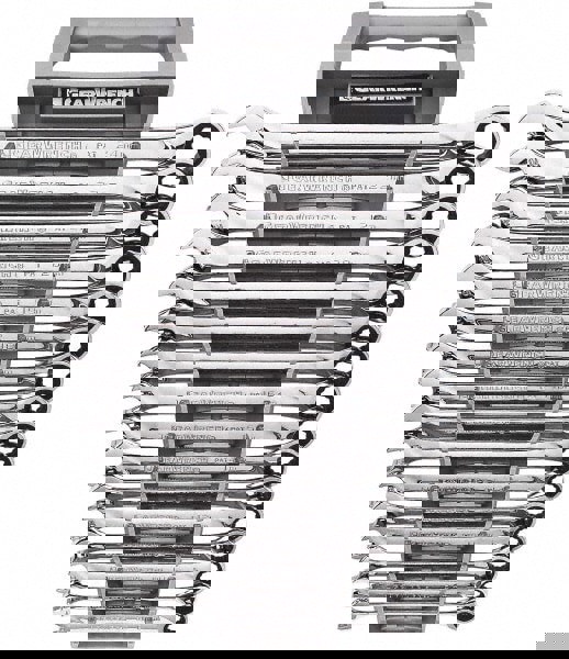 Combination Wrench Set: 16 Pc, 10 mm 11 mm 12 mm 13 mm 14 mm 15 mm 16 mm 17 mm 18 mm 19 mm 8 mm & 9 mm Wrench, Metric