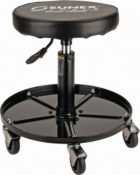 Adjustable Height Stool: Vinyl, Black