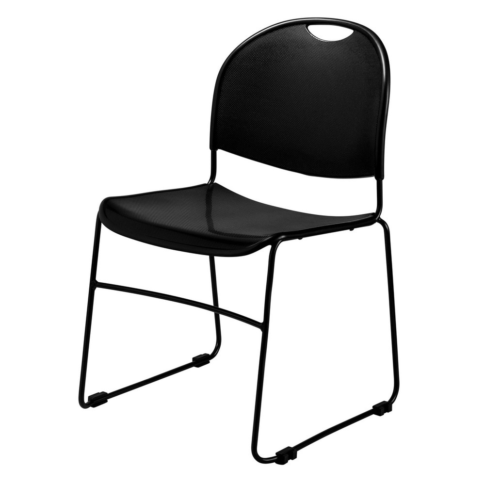 Stacking Chairs; Chair Type: Stack Chairs w/o Arms ; Arms Included: No ; Seat Color: Black ; Overall Width: 20in ; Weight Capacity: 300lb ; Foot Type: Glide