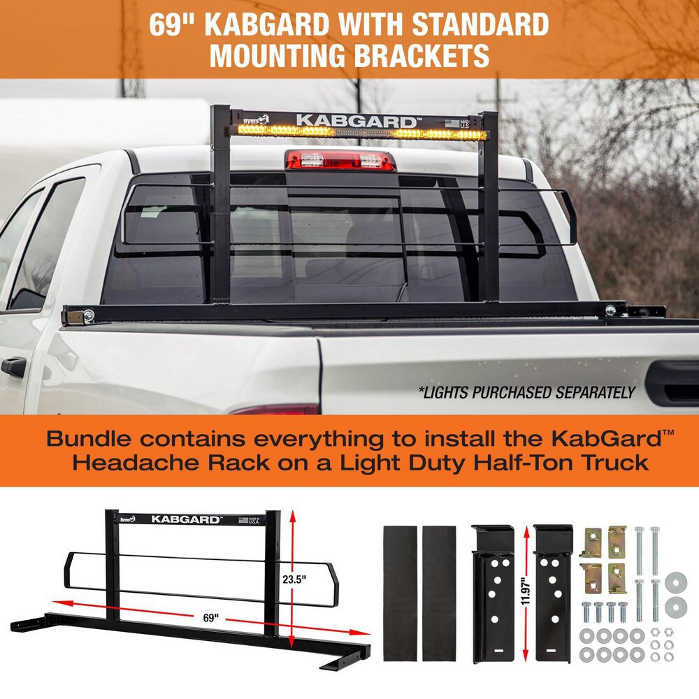 Trailer & Truck Cargo Accessories; Type: Headache Rack ; For Use With: Trucks; Cargo ; Material: Carbon Steel ; Color: Gloss Black ; Length: 69 in ; Width (Inch): 2