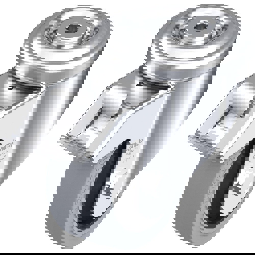Standard Casters; Mount: Hollow Kingpin ; Caster Type: Swivel w/Brake ; Brake Type: Total-Lock Brake ; Bearing Type: Precision Ball ; Style: Single Ball ; Wheel Diameter (Inch): 3-1/8