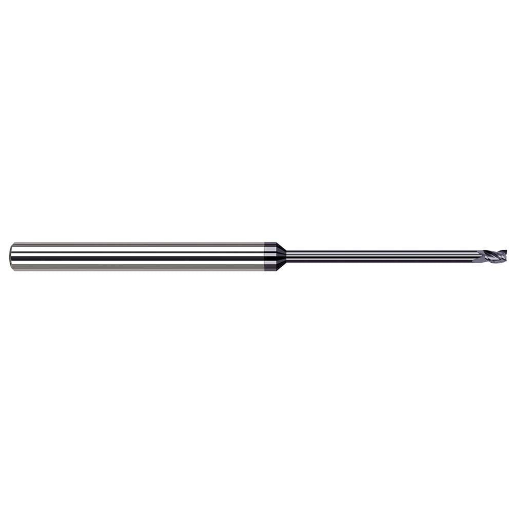 Square End Mill: 1/32'' Dia, 3/64'' LOC, 1/8'' Shank Dia, 2-1/2'' OAL, 3 Flutes, Solid Carbide