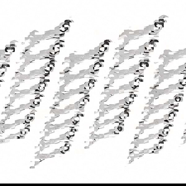 Ratcheting Combination Wrench Set: 14 Pc, 1/2