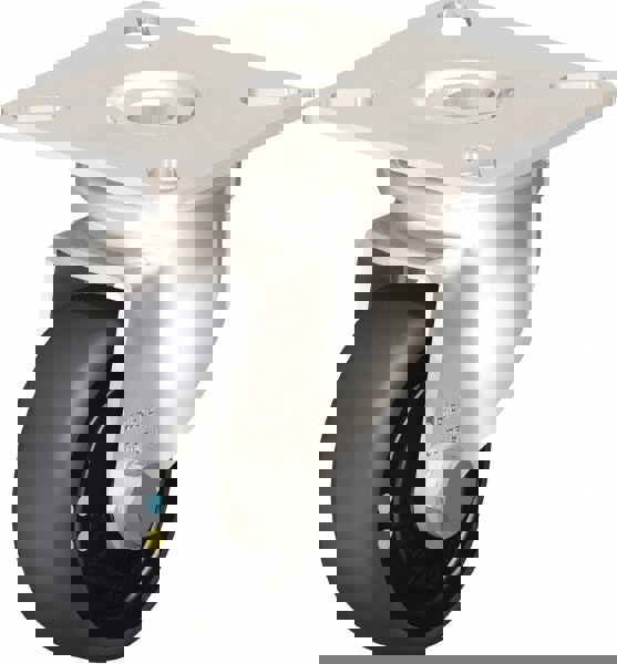 Swivel Top Plate Caster: Thermoplastic Rubber Elastomer, 2