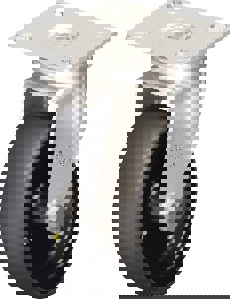 Swivel Top Plate Caster: Thermoplastic Rubber Elastomer, 3