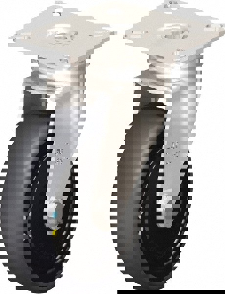 Swivel Top Plate Caster: Thermoplastic Rubber Elastomer, 3