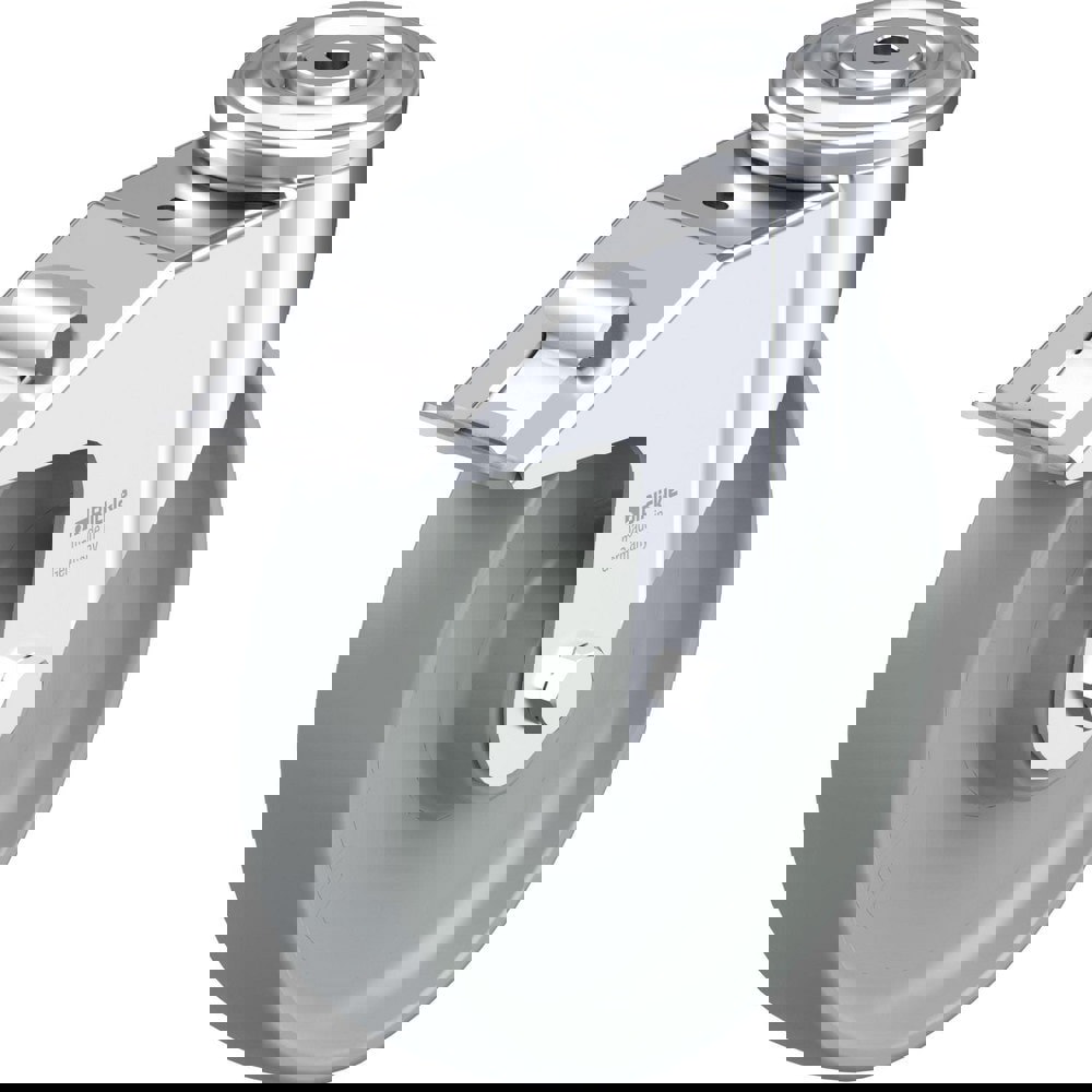 Standard Casters; Mount: Hollow Kingpin ; Caster Type: Swivel w/Brake ; Bearing Type: Precision Ball ; Style: Double Ball ; Wheel Diameter (Inch): 6-5/16 ; Wheel Width (Inch): 2