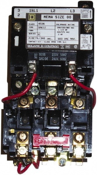 110 Coil VAC at 50 Hz, 120 Coil VAC at 60 Hz, 9 Amp, Nonreversible Open Enclosure NEMA Motor Starter