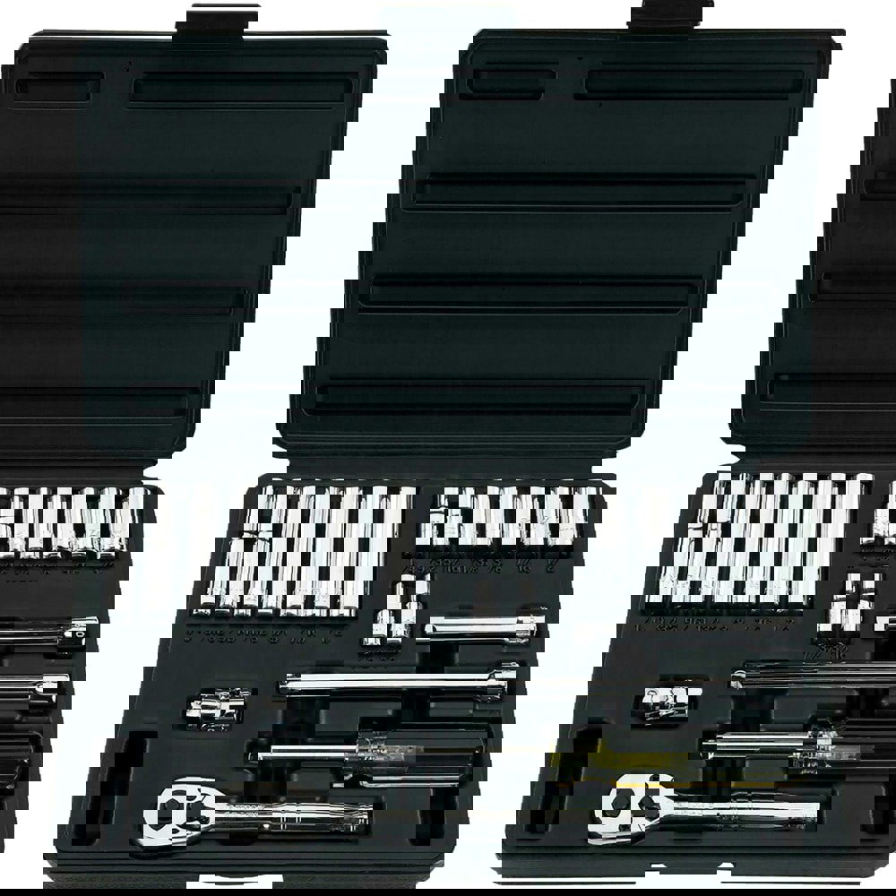 Deep Standard Socket Set: 21 Pc, 1/4
