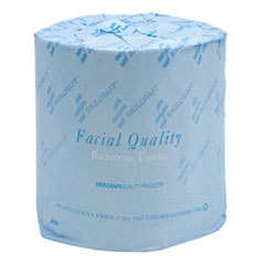 Bathroom Tissue: Recycled Fiber, 2-Ply, White