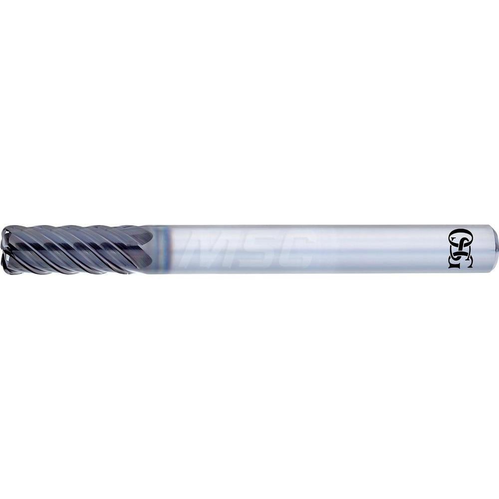 Corner Radius End Mill: 10 mm Dia, 25 mm LOC, 1 mm Radius, 6 Flutes, Solid Carbide