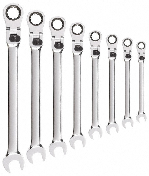 Combination Wrench Set: 8 Pc, 1/2