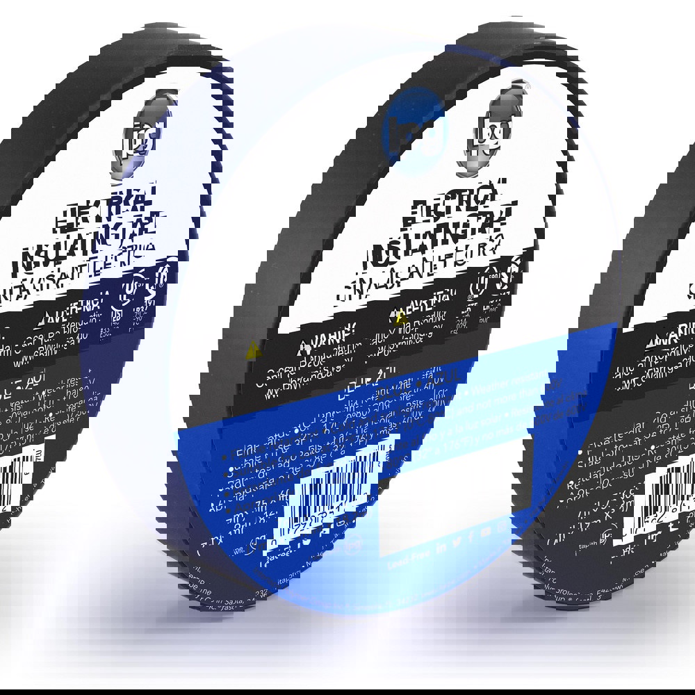 Electrical Tape; Tape Material: Vinyl Film ; Length Range: 20 in & Larger ; Thickness (mil): 7 ; Color: Blue ; Series: CONSMR ELEC ; Series Part Number: 85831