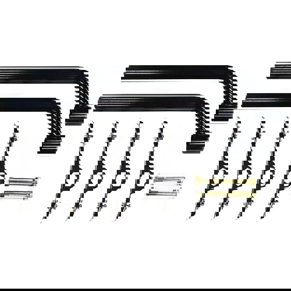 Buyers Products Poly Fender Mounting Kit includes all hardware to mount polyethylene fenders to your vehicle. The heavy-wall, structural steel tubing is available with either a black powder-coated or stainless steel finish and is sized to mount all dual r