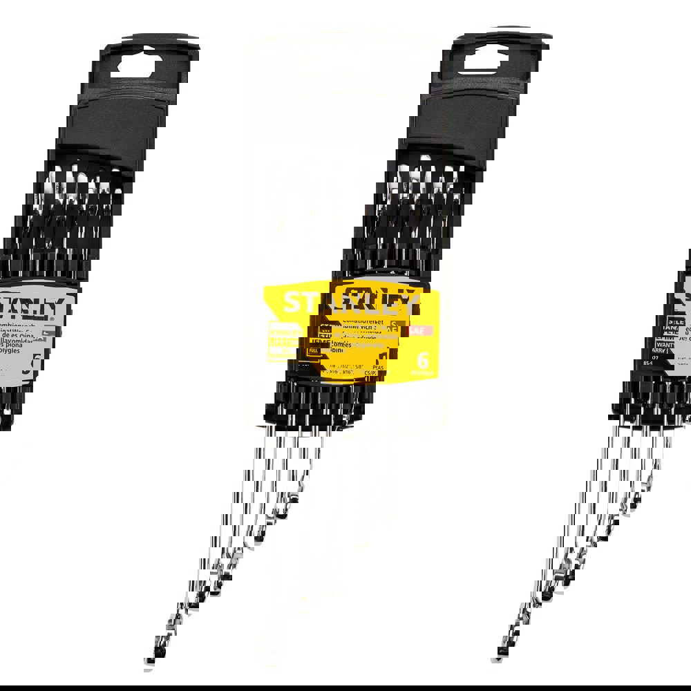 Wrench Sets; Set Type: Combination Wrench Set ; System Of Measurement: Inch ; Size Range: 1/4 in - 5/8 in ; Container Type: Carded ; Material: Chromium-Vanadium Steel ; Finish Coating: Chrome