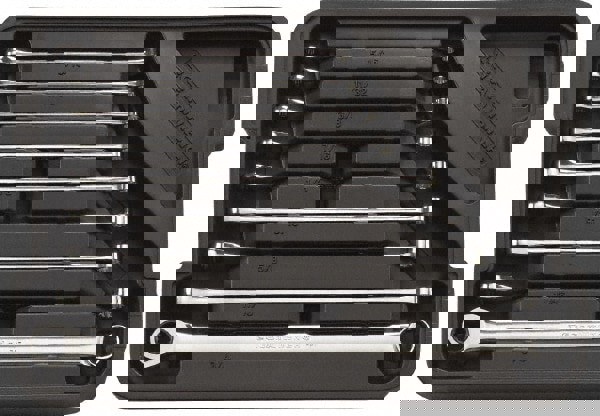 Ratcheting Box Wrench Set: 9 Pc, 1/2