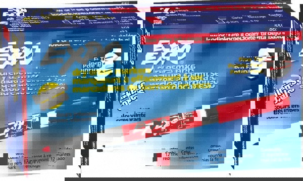 Red Low Odor Fine Tip 12 Pack Dry Erase Markers