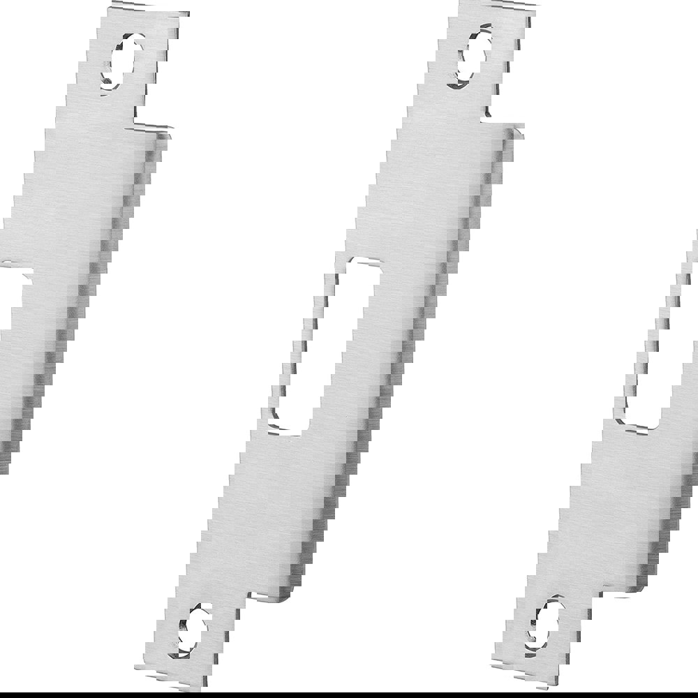 Strikes; Type: Full Lip Strike with Anti-Rattle Tab ; Length (Inch): 5 ; Width (Inch): 5 ; Material: Brass ; Finish Coating: Satin Chrome