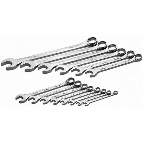 Combination Wrench Set: 14 Pc, Inch