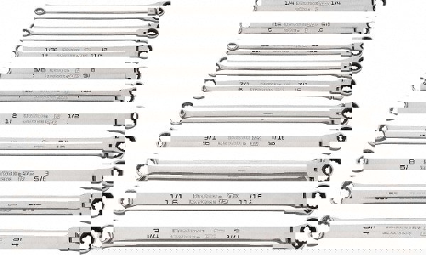 Ratcheting Flexhead Combination Wrench Set: 10 Pc, 1/2
