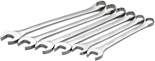 Combination Wrench Set: 6 Pc, 25 to 32 mm Wrench, Metric