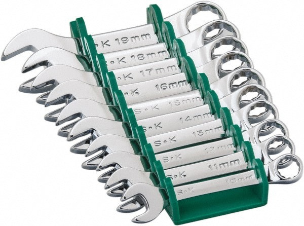 Combination Wrench Set: 10 Pc, Metric