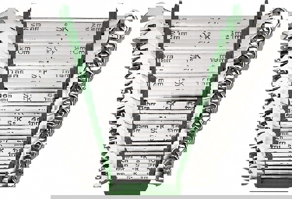 Combination Wrench Set: 15 Pc, 1/4 to 1