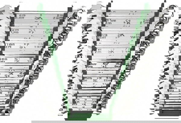 Combination Wrench Set: 15 Pc, 8 to 22 mm Wrench, Metric