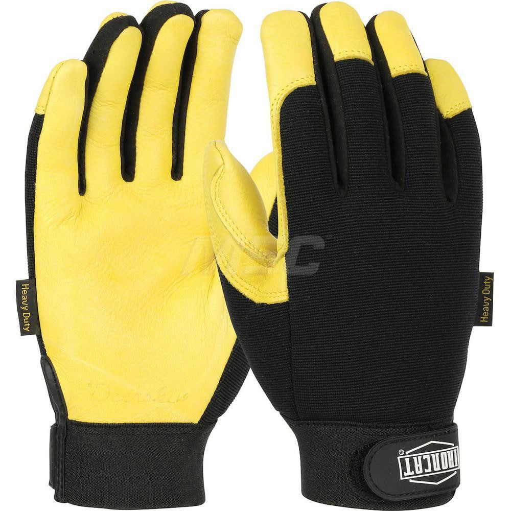 Welding Gloves: Size 2X-Large, Uncoated, Grain Deerskin Leather, Carpentry, Landscaping Application