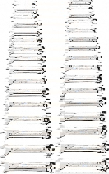 Ratcheting Combination Wrench Set: 16 Pc, 10 mm 11 mm 12 mm 13 mm 14 mm 15 mm 16 mm 17 mm 18 mm 19 mm 20 mm 21 mm 22 mm 24 mm 8 mm & 9 mm Wrench, Metric