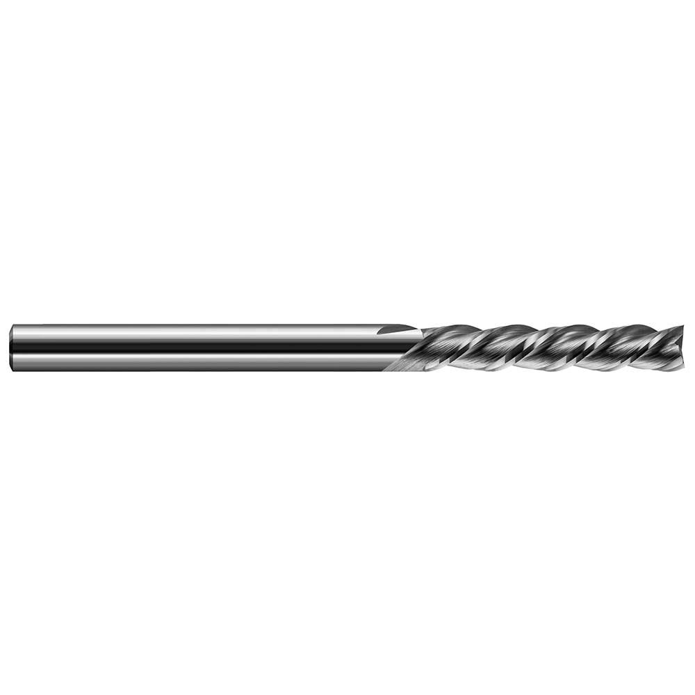 Square End Mill: 1/4'' Dia, 1-1/4'' LOC, 1/4'' Shank Dia, 3'' OAL, 3 Flutes, Solid Carbide
