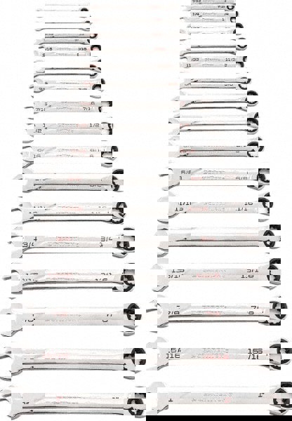 Ratcheting Combination Wrench Set: 16 Pc, 1/2