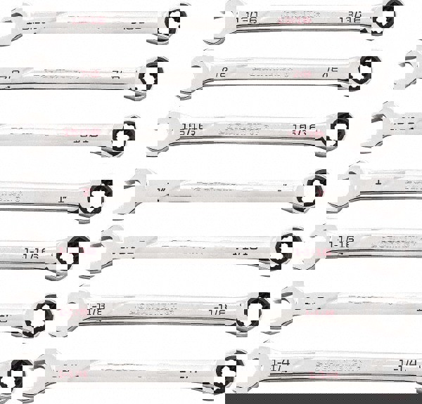 Ratcheting Combination Wrench Set: 7 Pc, 13/16