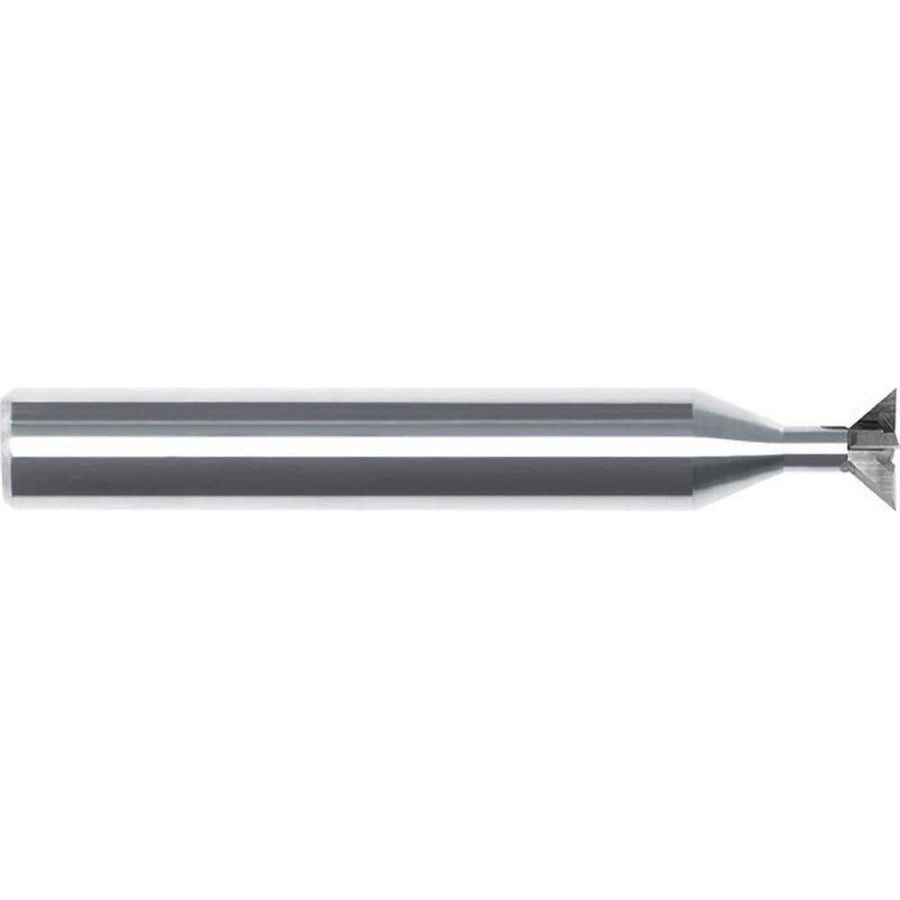 Dovetail Cutters; Included Angle: 90 ; Cutter Diameter (Inch): 3/8 ; Cutter Diameter (Decimal Inch): 0.3750 ; Cutting Width (Decimal Inch): 0.1200 ; Cutter Material: Solid Carbide ; Weldon Flat: No