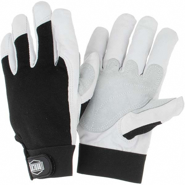 Welding Gloves: Ironcat 86552, Size Medium, Uncoated-Coated, Goatskin Leather, Pair, for Heavy Construction, Light Construction, Fabrication, Manufacturing & Landscaping