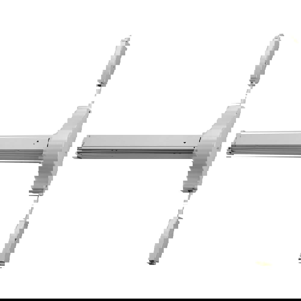 Vertical Bars; Type: Rim Exit ; Rating: 3 Hours ; Hand: Non Handed ; Minimum Door Width: 42 (Inch); Maximum Door Width: 48.000 (Inch); Material: Non Ferrous Steel